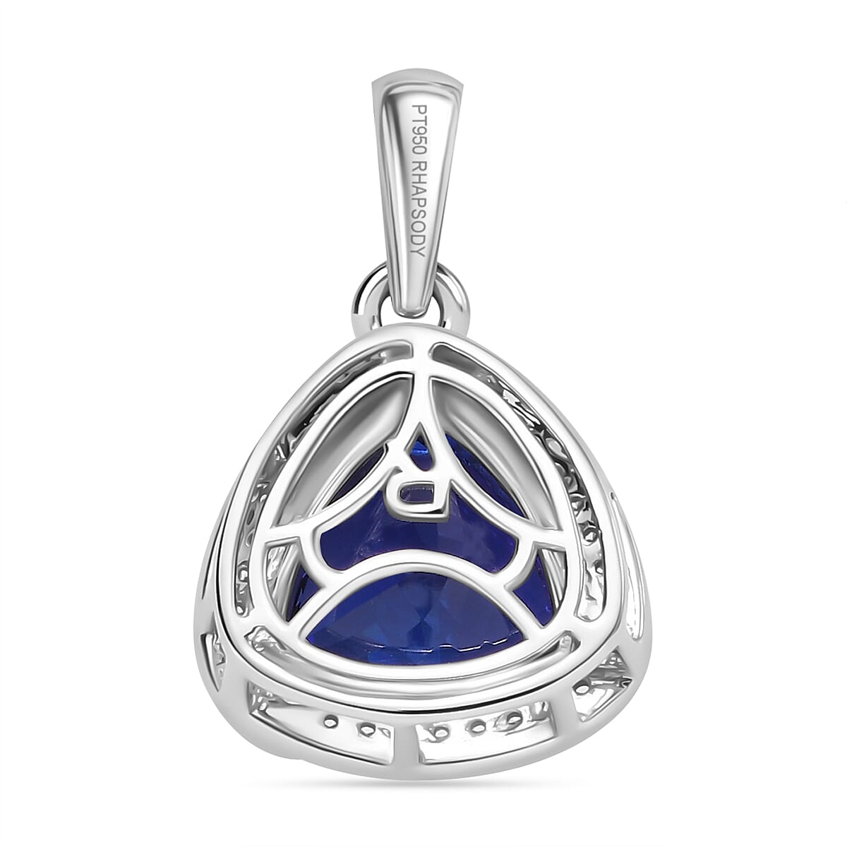 RHAPSODY 950 Platinum AAAA Tanzanite & Diamond VS-EF    Pendant 6.19 ct,  Platinum Wt. 7 Gms.