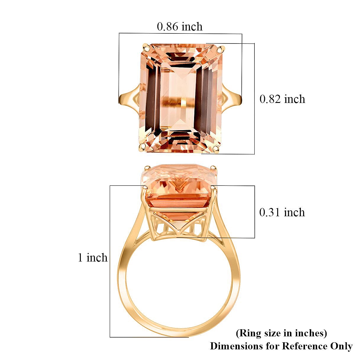 10K Rose Gold AAA Morganite Ring 10.50 Ct.