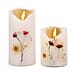 Set of 2 LED Wax Candle Lights Embedded with Dry Flower (2AA Battery not inc.) - Red