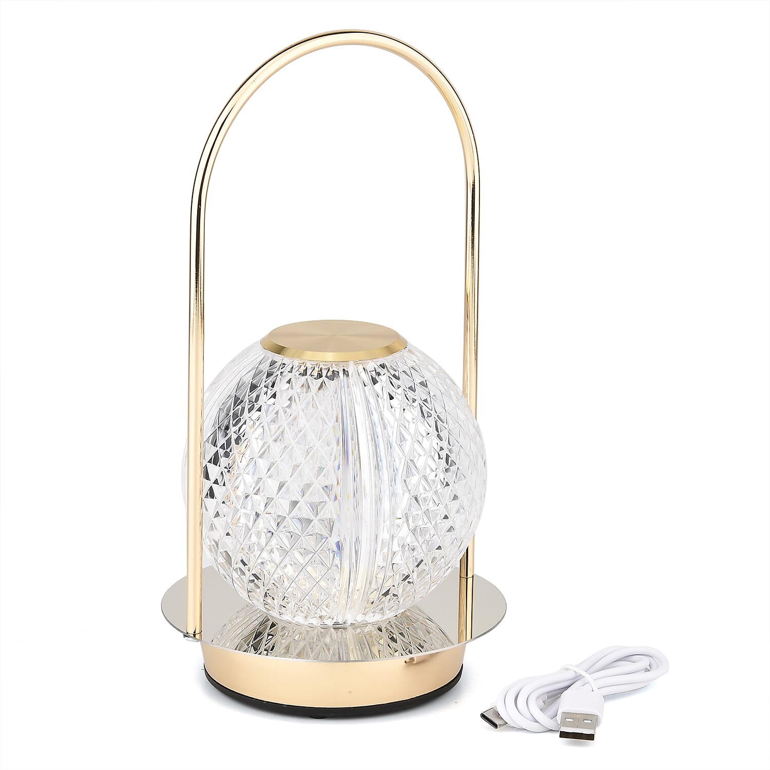 Rechargeable Crystal Effect Lamp with Touch Control (Battery 800mAh inc.) - Round