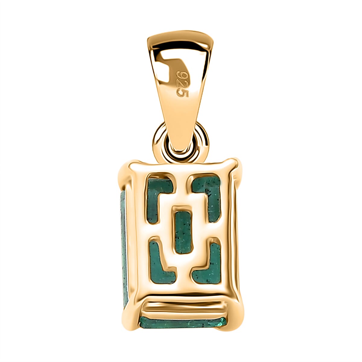 9K Yellow Gold AAA Emerald Pendant