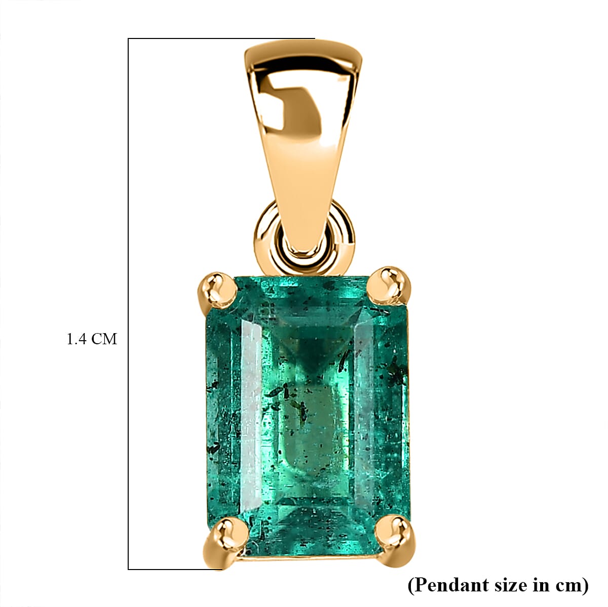 9K Yellow Gold AAA Emerald Pendant