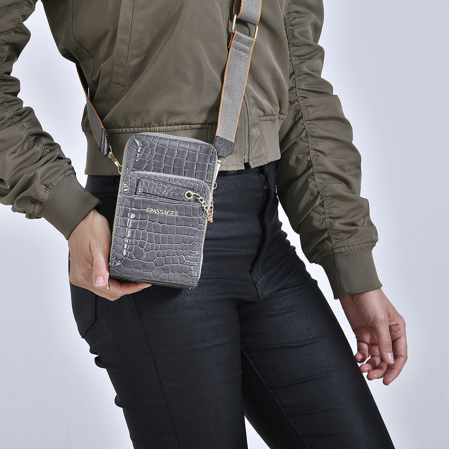 Passage PU Embossed Crossbody Bag