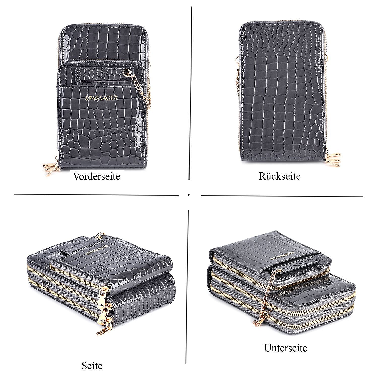 Passage PU Embossed Crossbody Bag