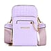 Passage Embossed Crocodile Pattern Crossbody Bag with Card Slot & Shoulder Strap - Lavender