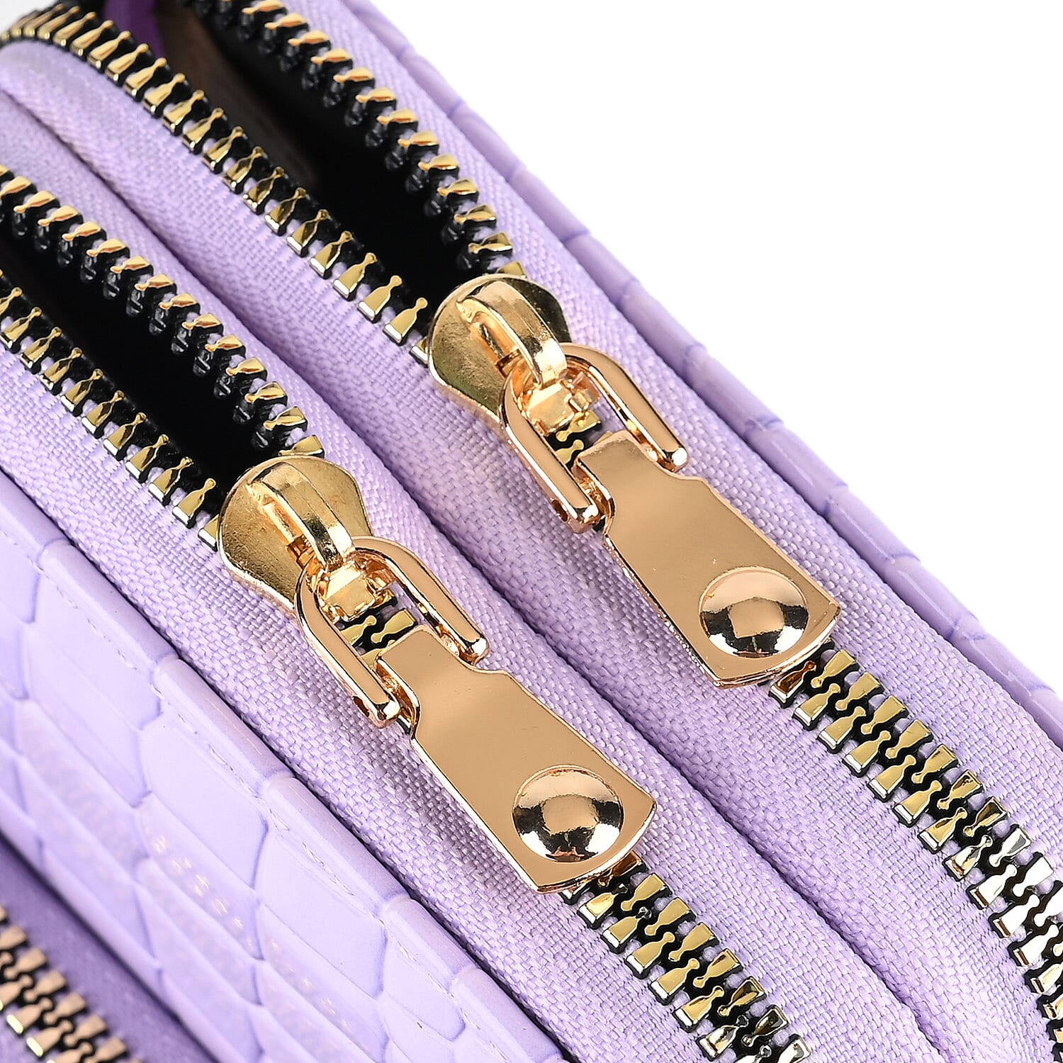 Passage Embossed Crocodile Pattern Crossbody Bag with Card Slot & Shoulder Strap - Lavender Passage Embossed Crocodile Pattern Crossbody Bag with Card Slot & Shoulder Strap - Lavender
