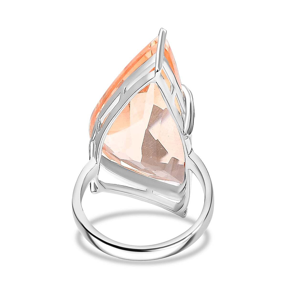 JCK Vegas Find- MorganiteTriplet Quartz Rare Fancy Cut Ring With Pure Brass Coating 18.33 Ct.