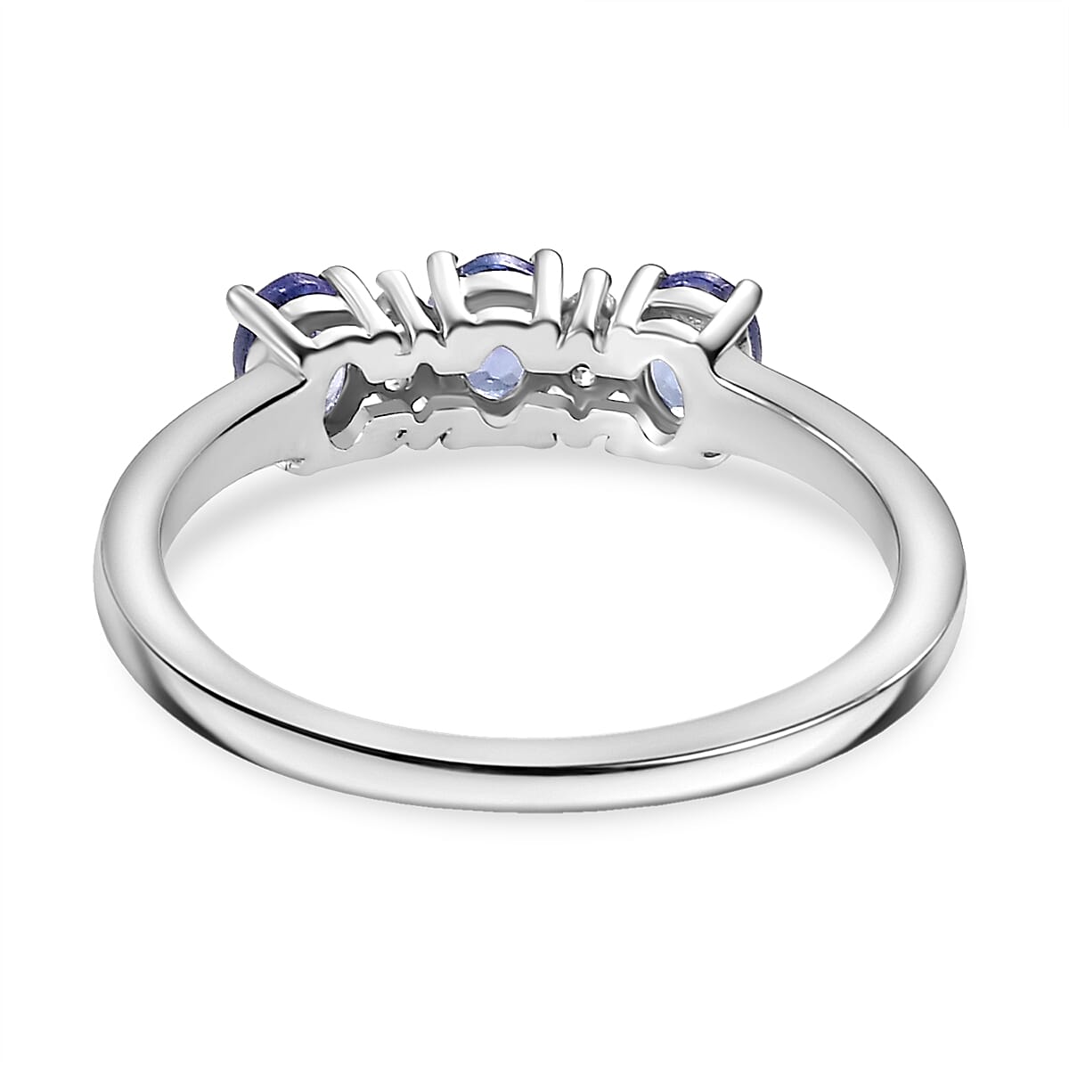 One to Own - The TRINITY Tanzanite Ring with Natural White Zircon in Platinum Overlay sterling Silver One to Own - The TRINITY Tanzanite Ring with Natural White Zircon in Platinum Overlay sterling Silver