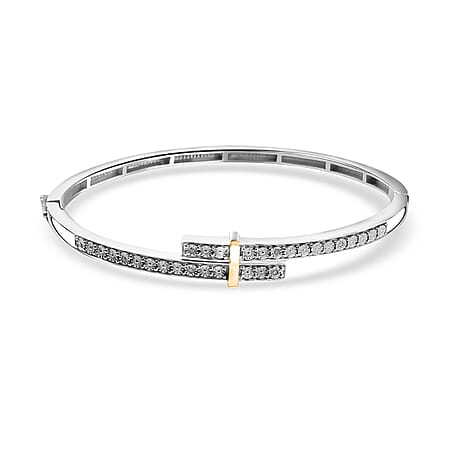 Designer Close Out - EverTrue Natural White Diamond Bangle (Size - 7.5) in Two Tone Designer Close Out - EverTrue Natural White Diamond Bangle (Size - 7.5) in Two Tone