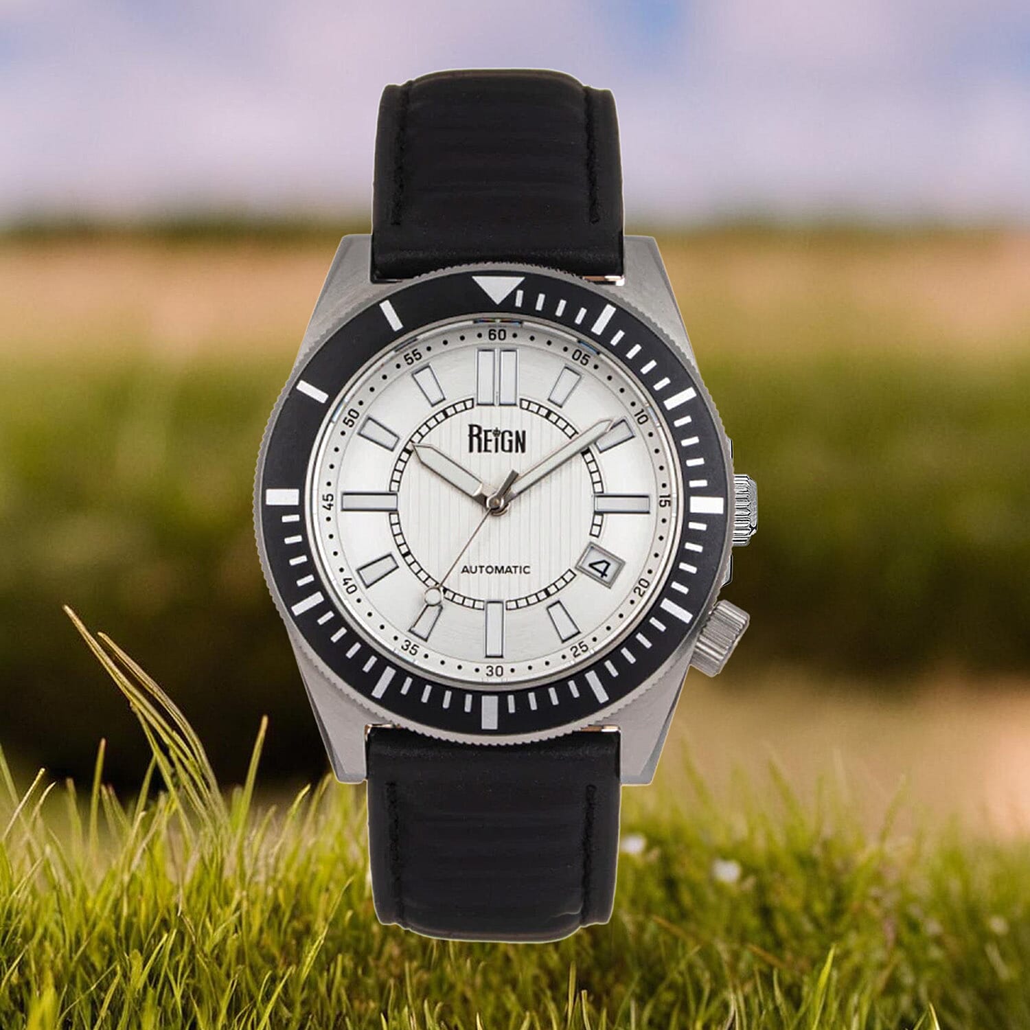 Reign Japanese Mens Watch in Genuine Leather