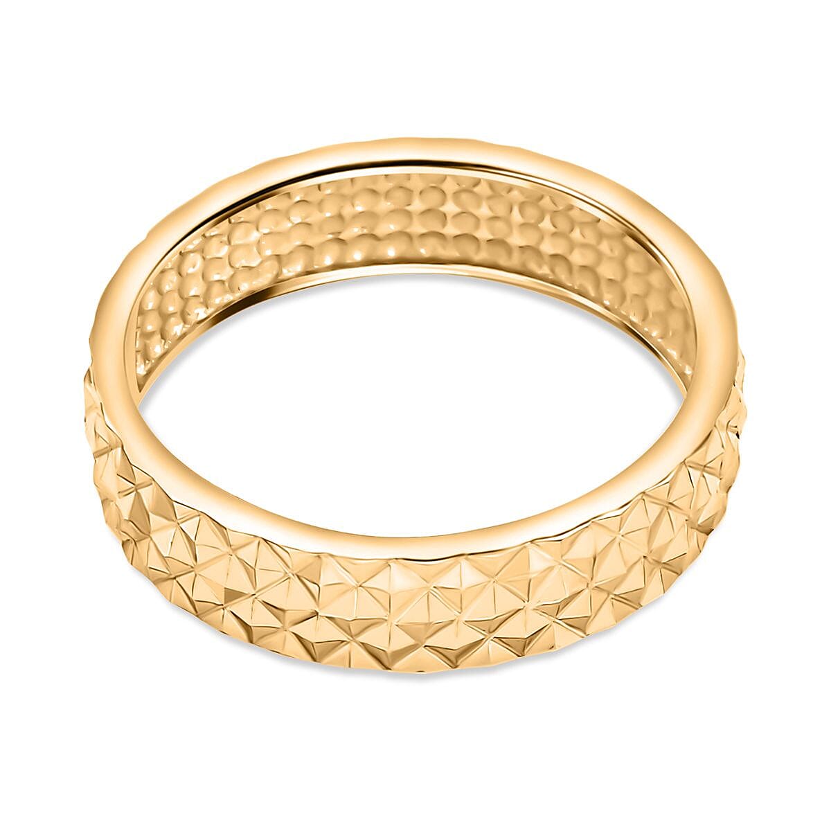 14K Gold Overlay Sterling Silver Diamond Cut Band Ring 14K Gold Overlay Sterling Silver Diamond Cut Band Ring