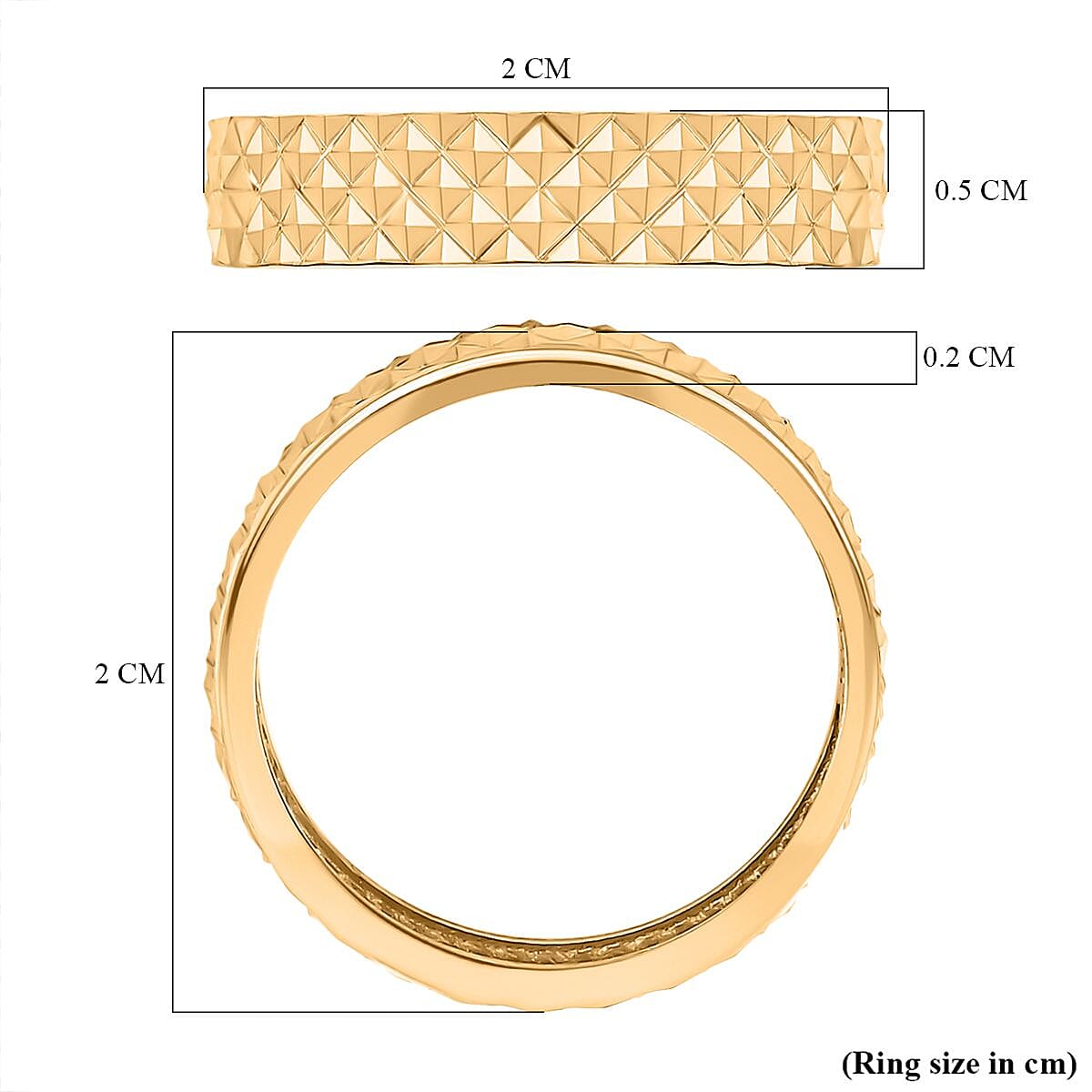 14K Gold Overlay Sterling Silver Diamond Cut Band Ring 14K Gold Overlay Sterling Silver Diamond Cut Band Ring