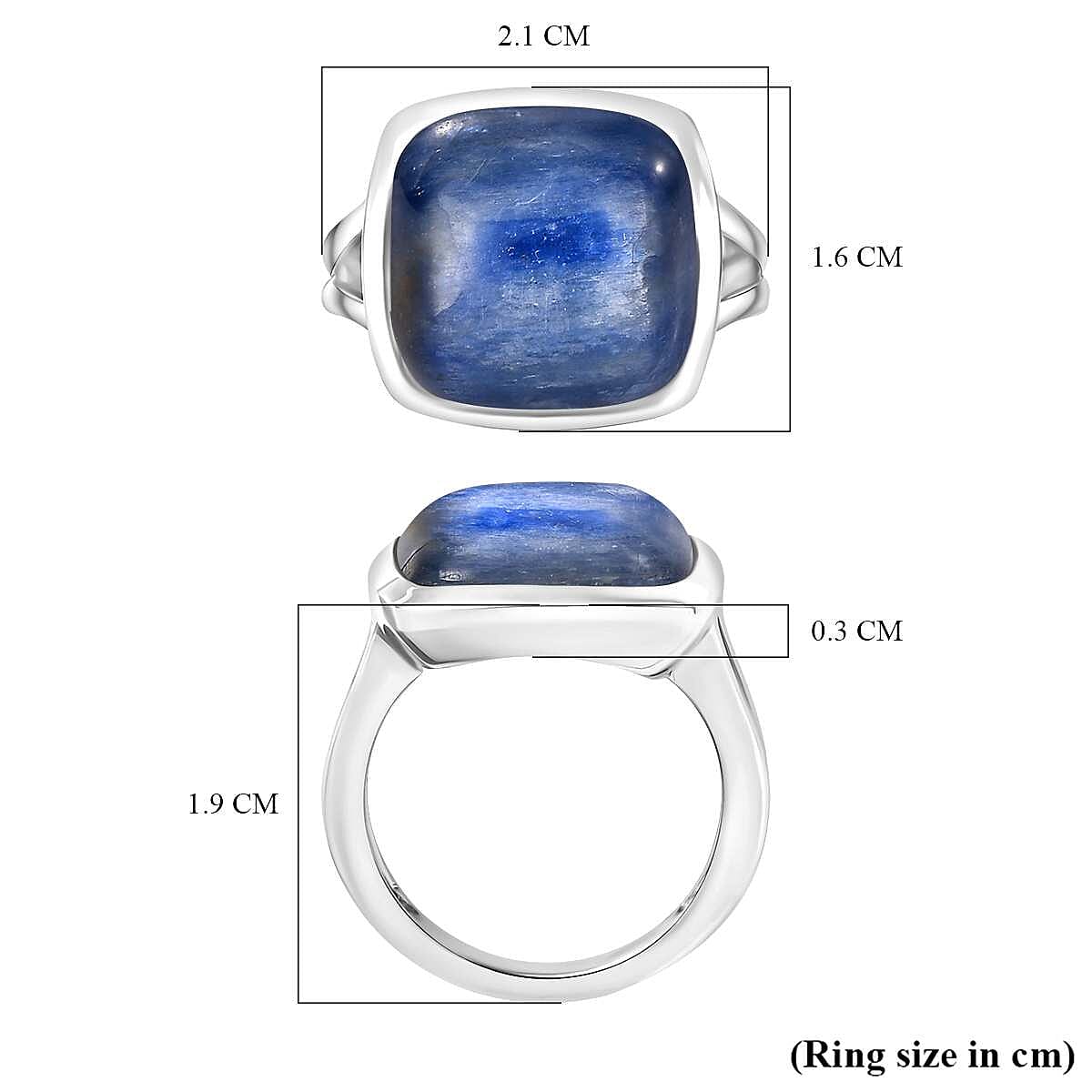Kyanite Ring in Platinum Overlay Sterling Silver 10.404 Ct. Kyanite Ring in Platinum Overlay Sterling Silver 10.404 Ct.