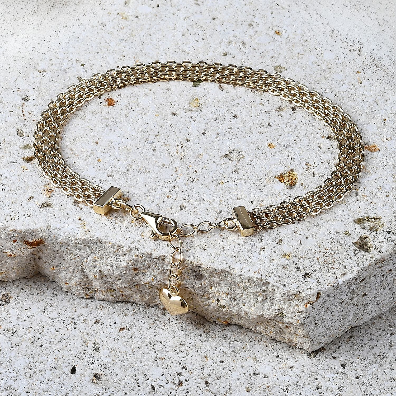 Limited Edition - 9K Yellow Gold Bismark Link Bracelet (Size 7-1 Inch Ext.), Gold Wt. 3.35 Gms.