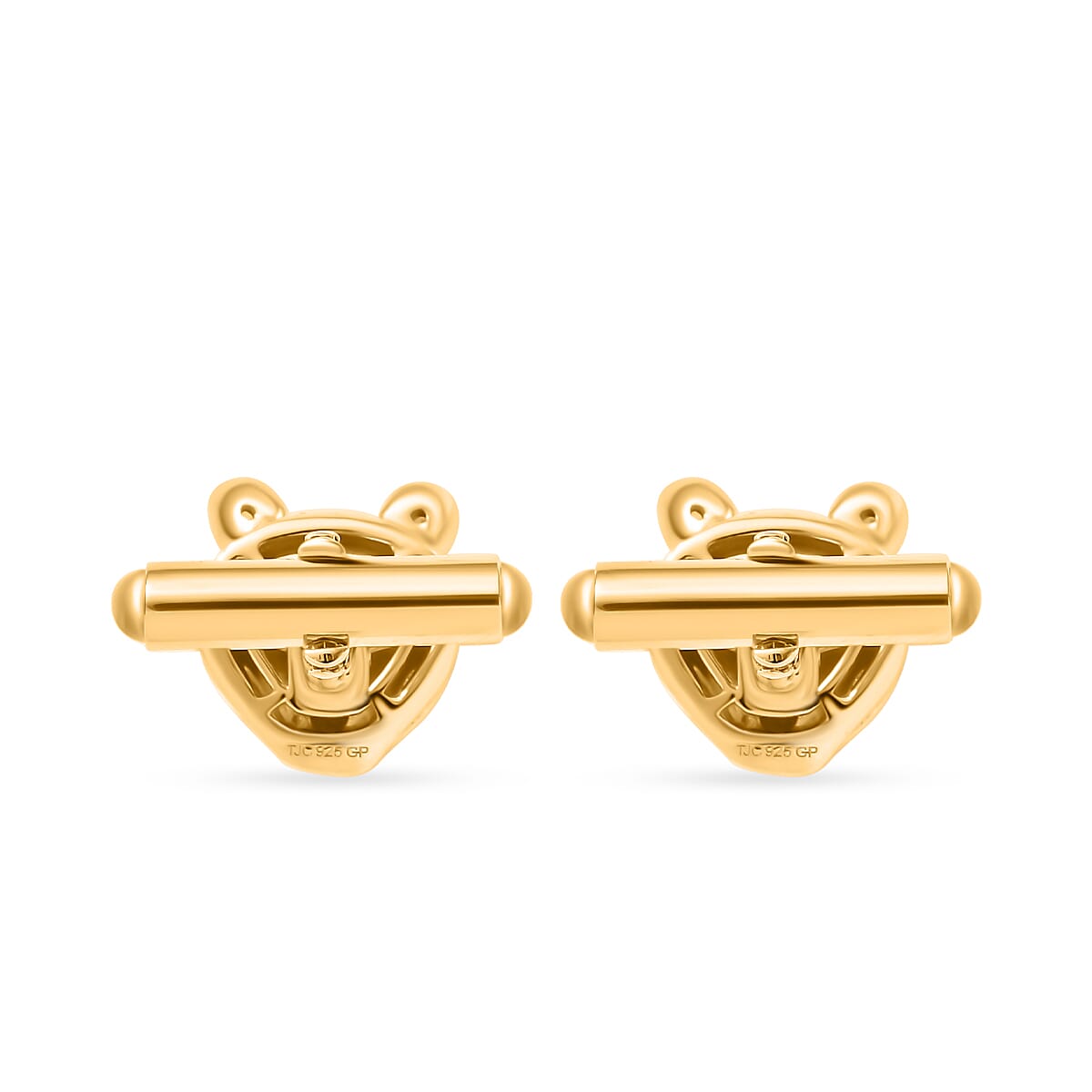 GP Italian Garden Collection - Citrine,Blue Sapphire,Black Spinel CuffLink in 18K Vermeil Yellow Gold Plated Sterling Silver 0.66 ct  0.514  Ct.