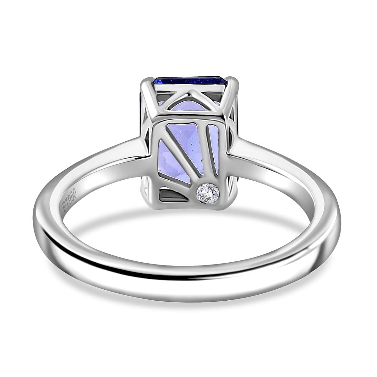 RHAPSODY 950 Platinum AAAA Tanzanite & White Diamond Solitaire Ring 2.39 Ct, Platinum Wt. 5.34 Gms RHAPSODY 950 Platinum AAAA Tanzanite & White Diamond Solitaire Ring 2.39 Ct, Platinum Wt. 5.34 Gms