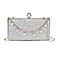 Leatherette Clutch Bag with Necklace - Bracelet - Black