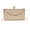 Leatherette Clutch Bag with Necklace - Bracelet - Black