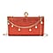 Leatherette Clutch Bag with Necklace - Bracelet - Black