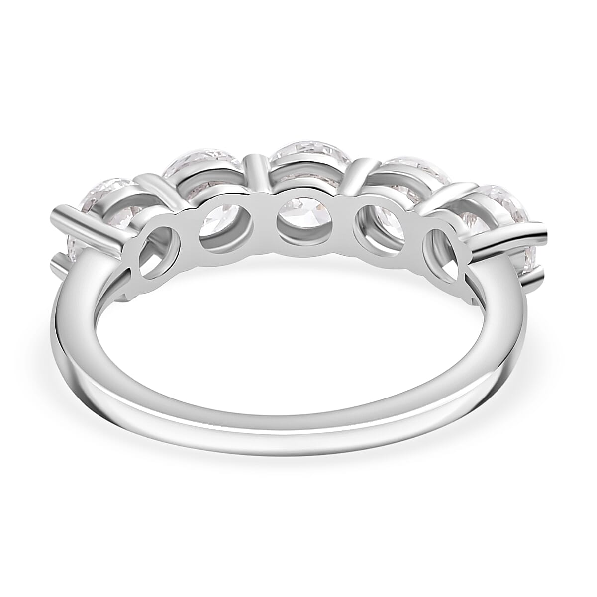 J Francis - Swarovski Zirconia Ring in Rhodium Overlay Sterling Silver 3.25 Ct.