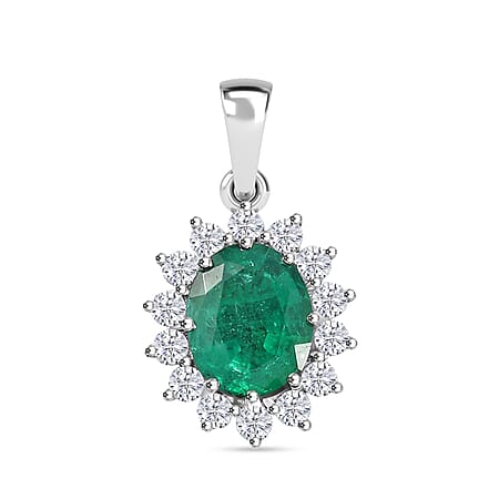 RHAPSODY 950 Platinum AAAA Gemfields Zambian Emerald (2.67 ct) & White Diamond VS-EF (0.59 ct) Pendant 3.26 Ct