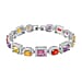 Multi Colour Cubic Zirconia  Bracelet (Size - 7.25) in Silver Tone