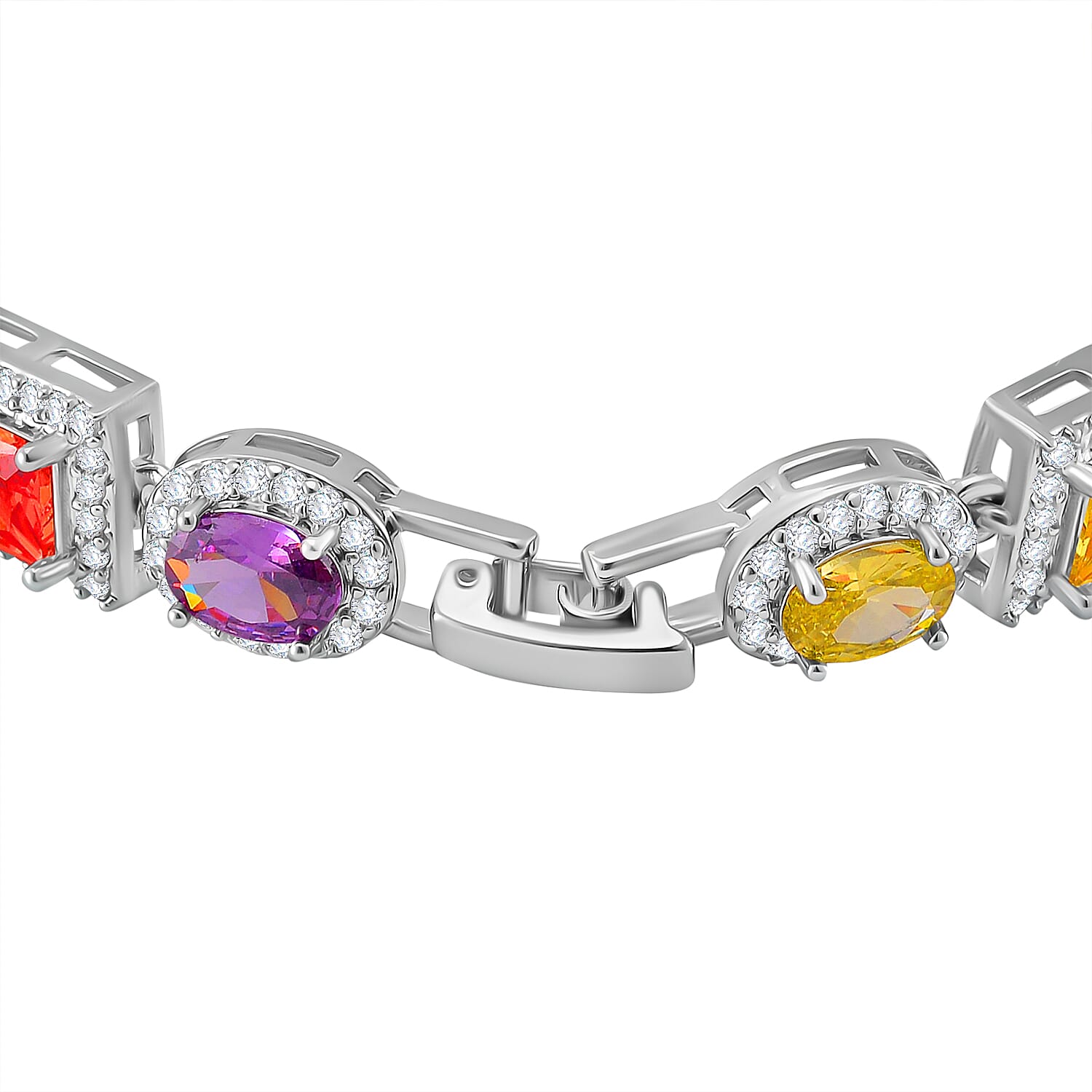 Multi Colour Cubic Zirconia Bracelet (Size - 7.25) 25.0 Ct