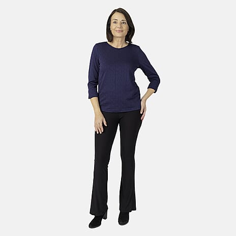 Pure And Natural Auburn Top (Size 10-12) - Navy