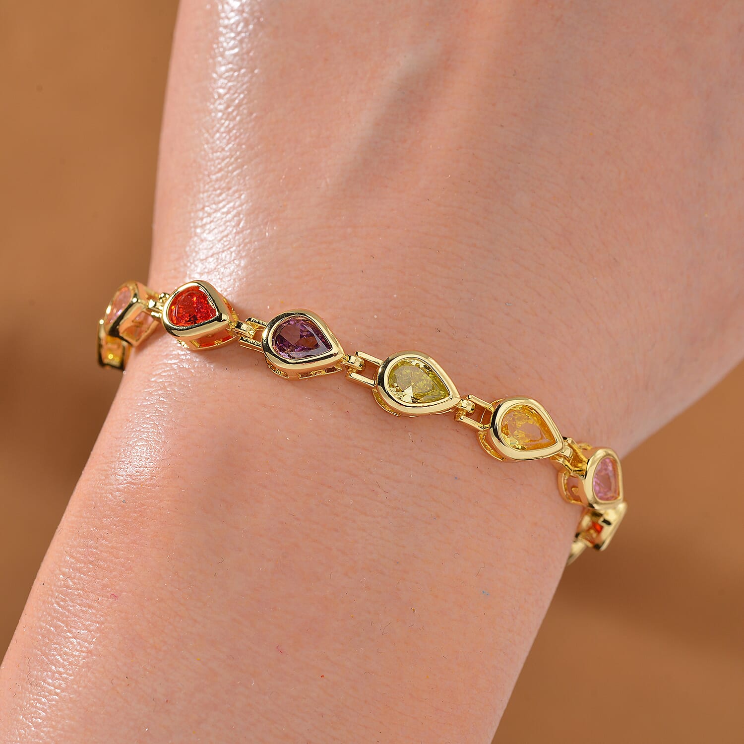 Close Out Deal- Multi Color Cubic Zirconia Bracelet (Size - 7.25)