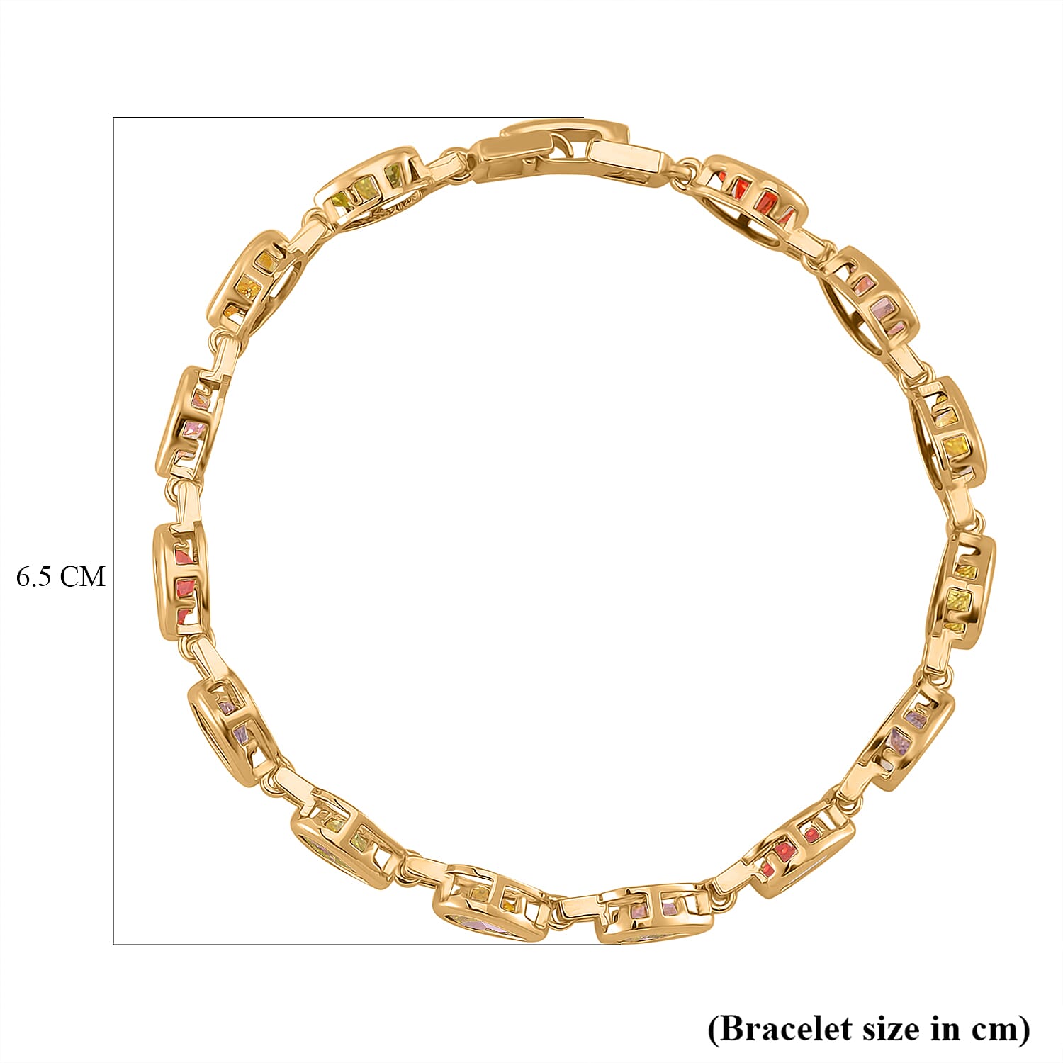 Close Out Deal- Multi Color Cubic Zirconia Bracelet (Size - 7.25)