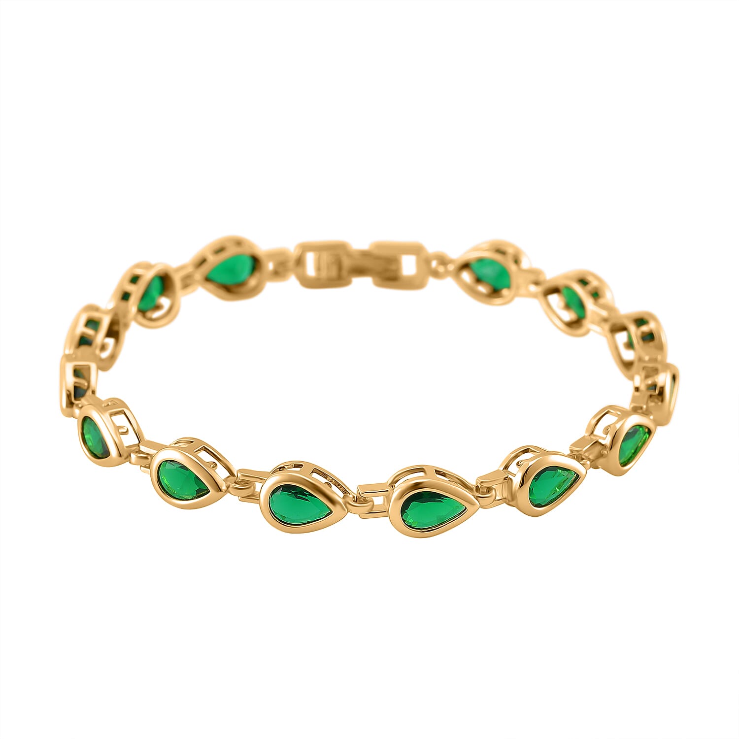 Green Cubic Zirconia Bracelet (Size - 7.25)