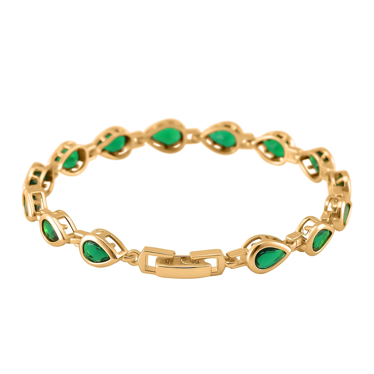 Green Cubic Zirconia Bracelet (Size - 7.25)