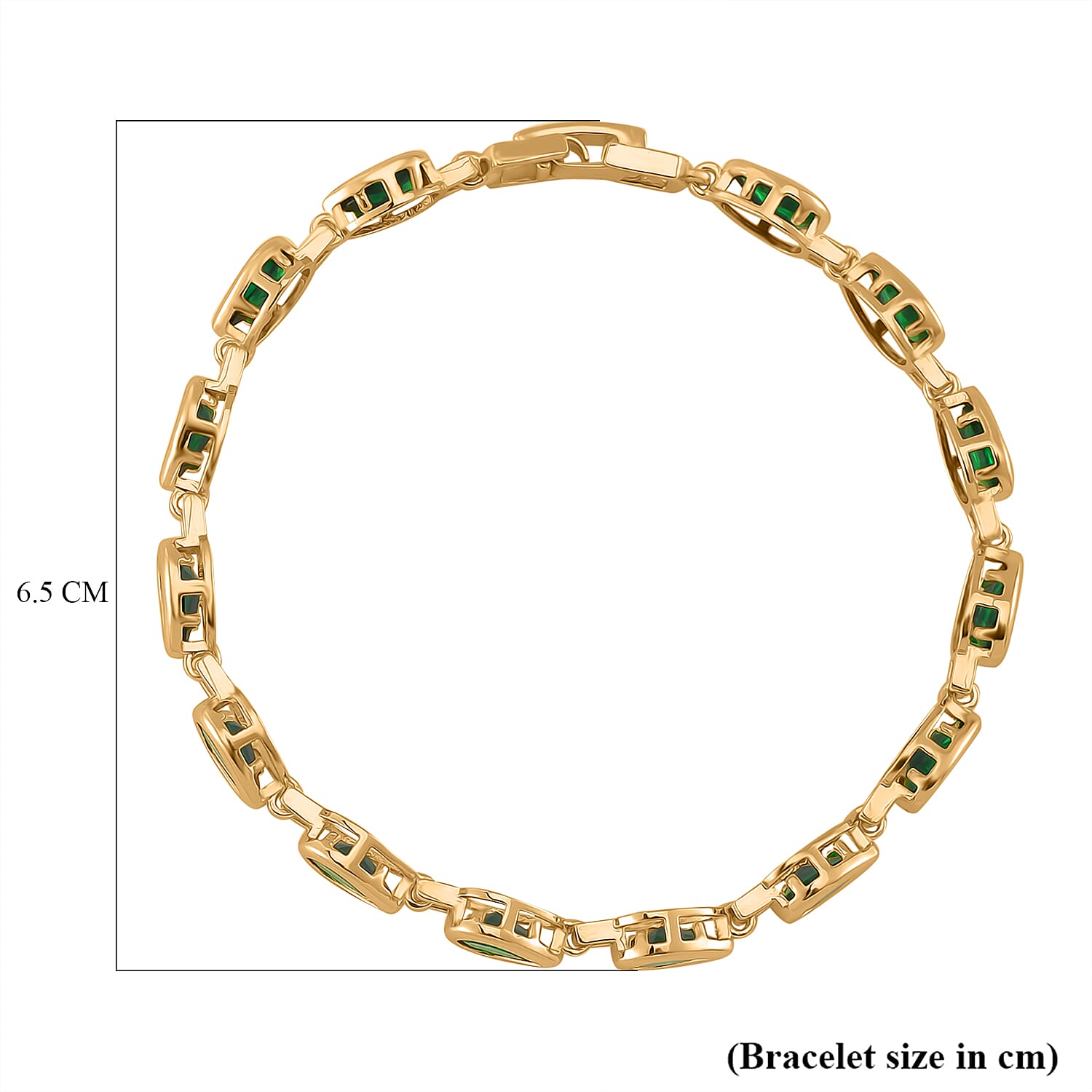 Green Cubic Zirconia Bracelet (Size - 7.25)