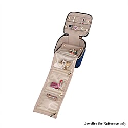 Velvet Jewellery Organiser (Size 12x12x7 cm) - Navy