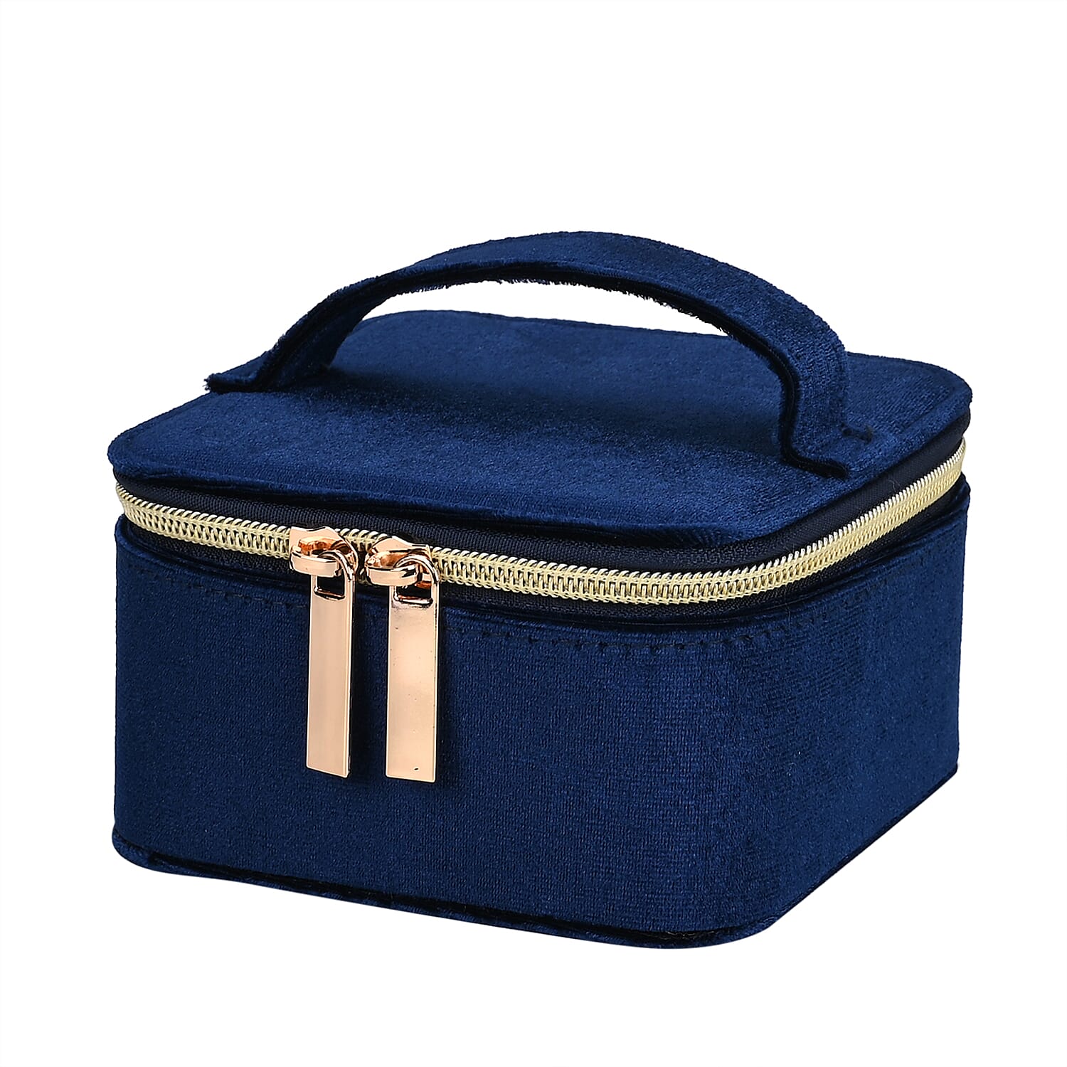 Velvet Jewellery Organiser (Size 12x12x7 cm) - Navy
