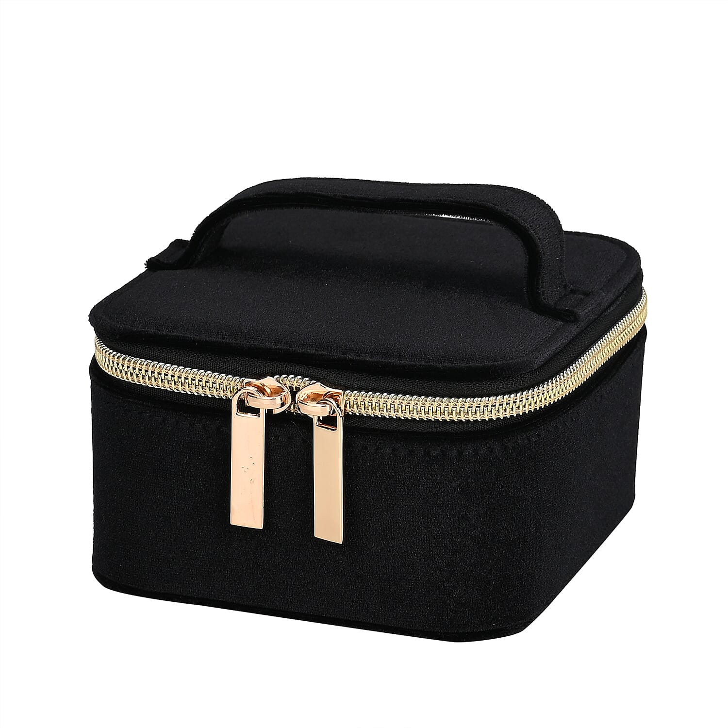 Velvet Jewellery Organiser (Size 12x12x7 cm) - Black