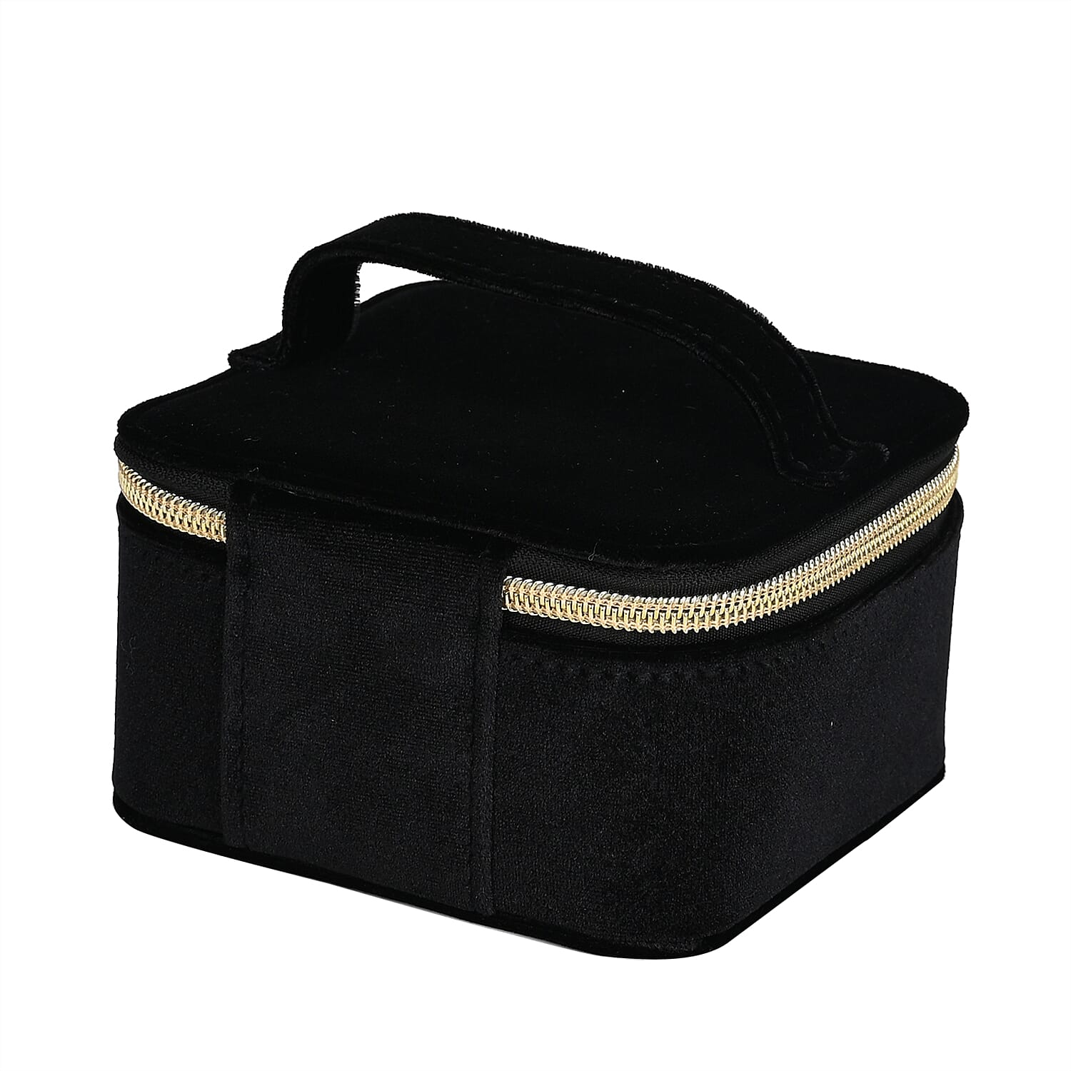 Velvet Jewellery Organiser (Size 12x12x7 cm) - Black