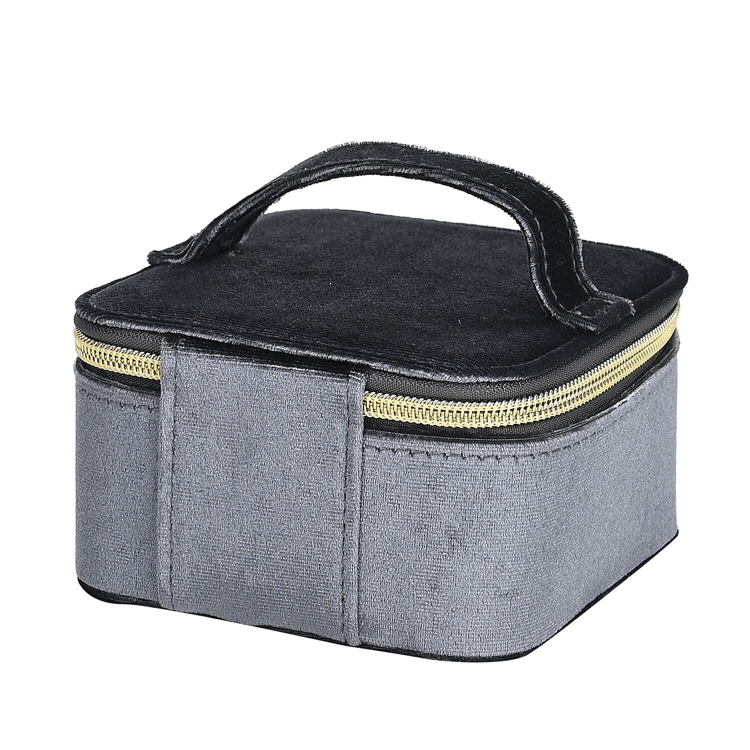 Velvet Jewellery Organiser (Size 12x12x7 cm) - Grey