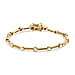 EverTrue Designer Inspired Close Out Deal - Natural White Diamond Bubble Station Bracelet (Size 7.5) with GB Lock Box in Yellow Gold Tone