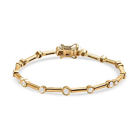 Designer Inspired Close Out Deal- Natural White Diamond Bubble Station Bracelet (Size - 7.5)