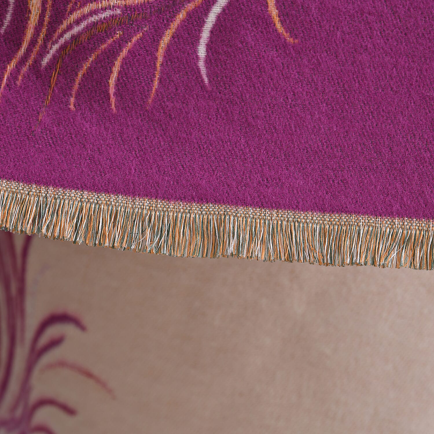 Closeout Deal Super Soft Peacock Feather Print Shawl - Pink