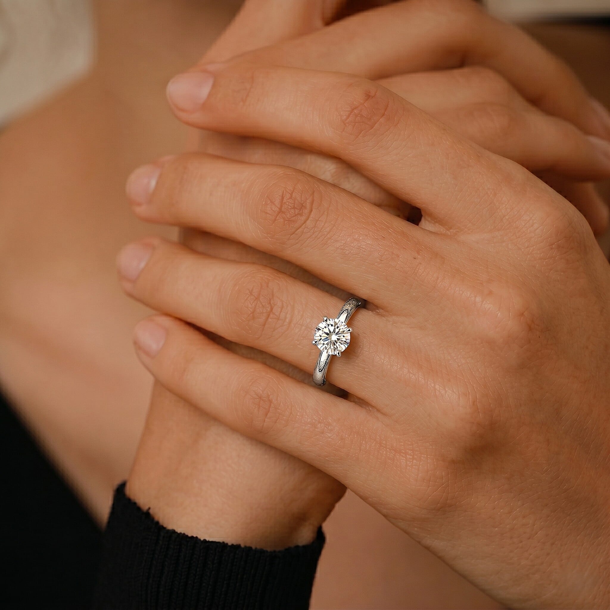 Luxuriant 950 Platinum SGL Certified Lab Grown Diamond (SI-GH) Solitaire Ring 1.50 Ct.