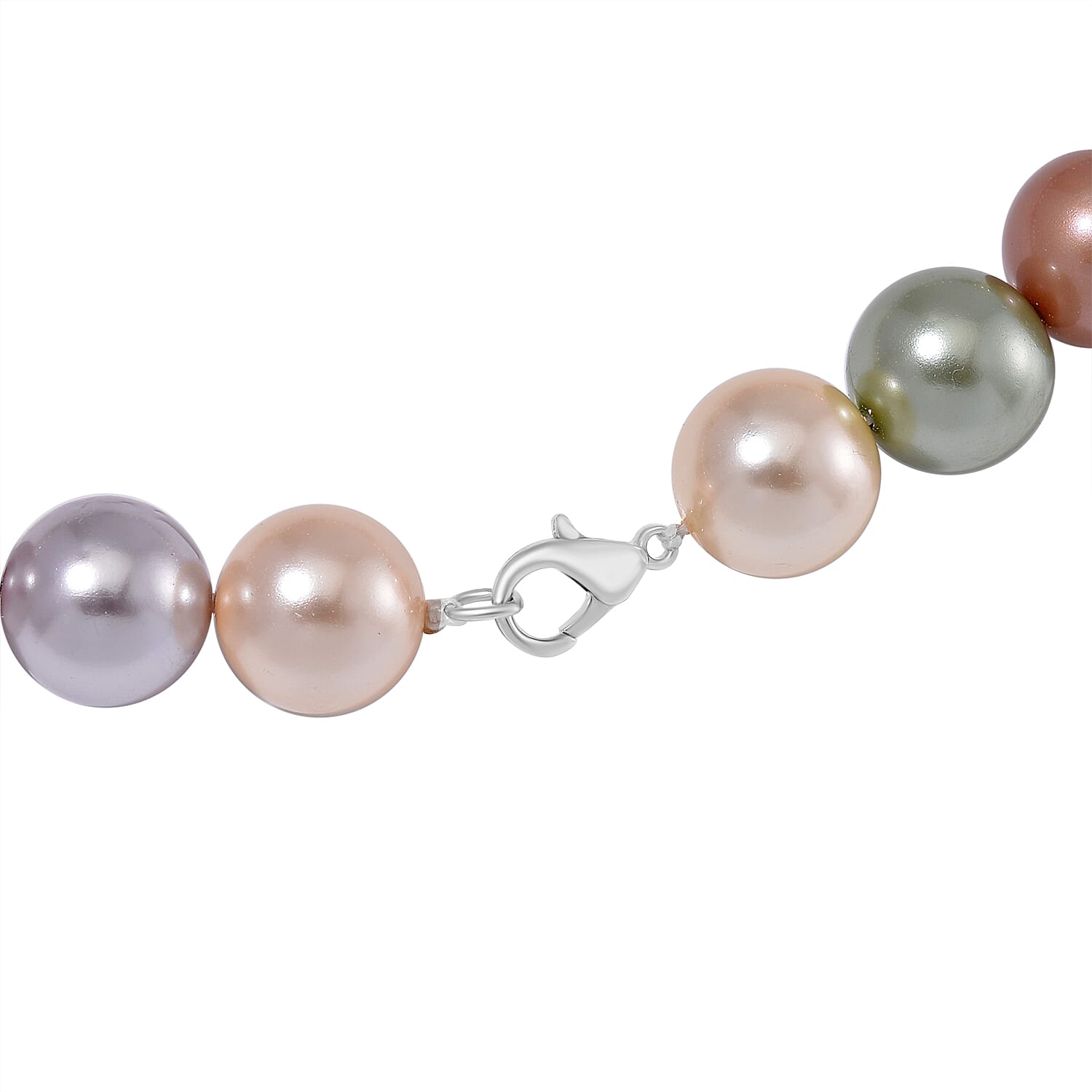 Multi Color Shell Pearl Necklace (Size - 20) Pure White Stainless Steel 630.00 ct 630.000 Ct.