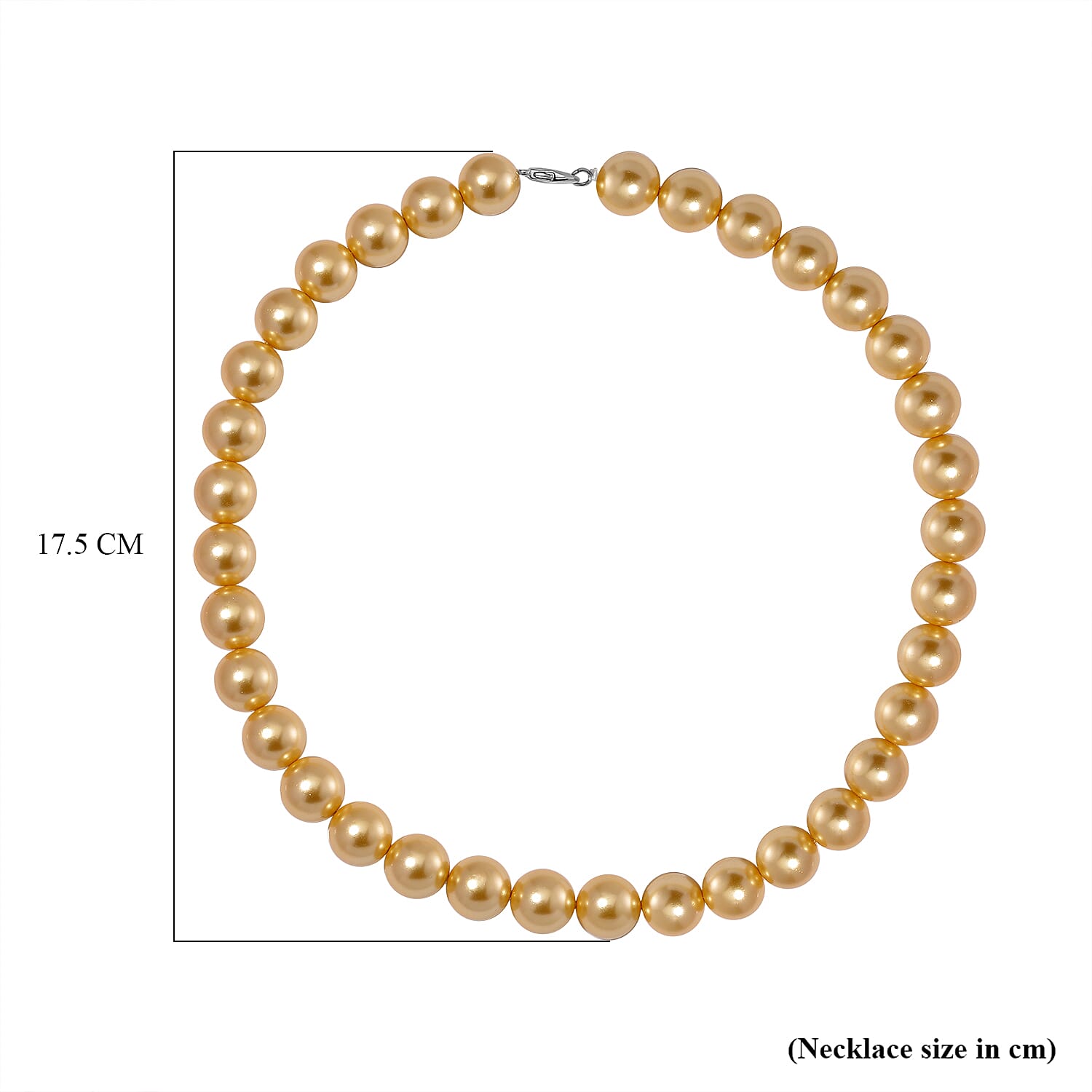 Golden Color Shell Pearl Necklace (Size - 20)
