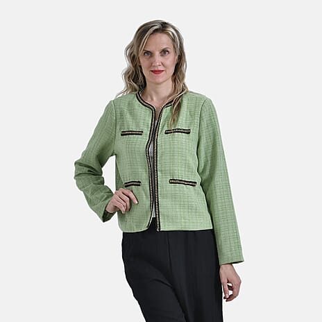 - Maisi Classic Tweed Blazer (Size L) - Green