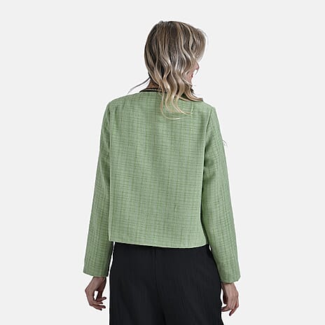 - Maisi Classic Tweed Blazer (Size L) - Green