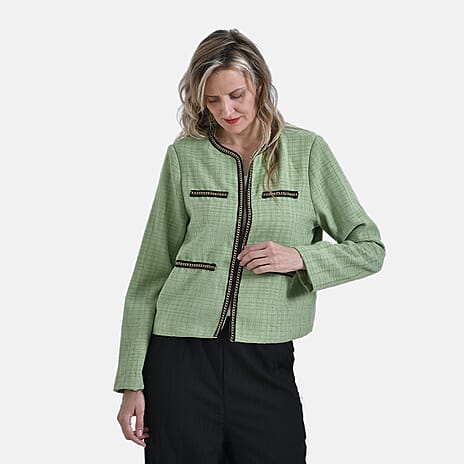 - Maisi Classic Tweed Blazer (Size L) - Green