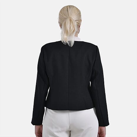 - Maisi Twill Blazer With Buttoned Pocket Detail (Size 18) - Black