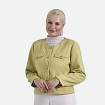 La Marey Stylish Tweed Long Sleeve Round Neck Buttoned Blazer