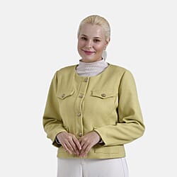 La Marey Stylish Tweed Long Sleeve Round Neck Buttoned Blazer